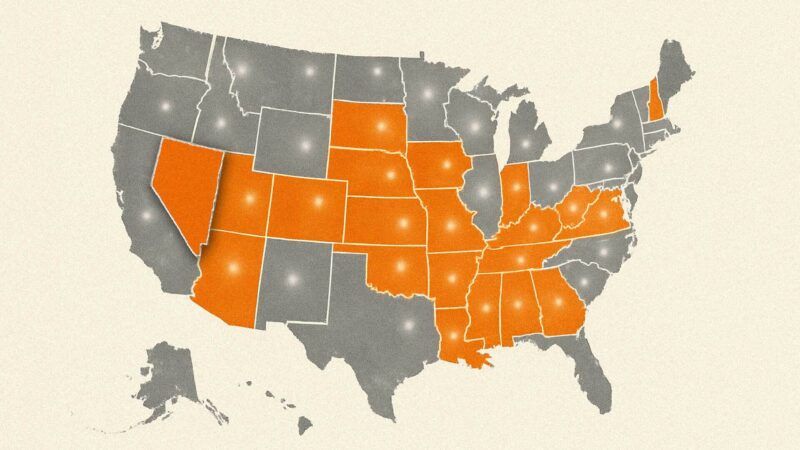 A map of the United States, with the 21 states that have passed donor privacy protection laws highlighted | Illustration: Eddie Marshall | ChatGPT