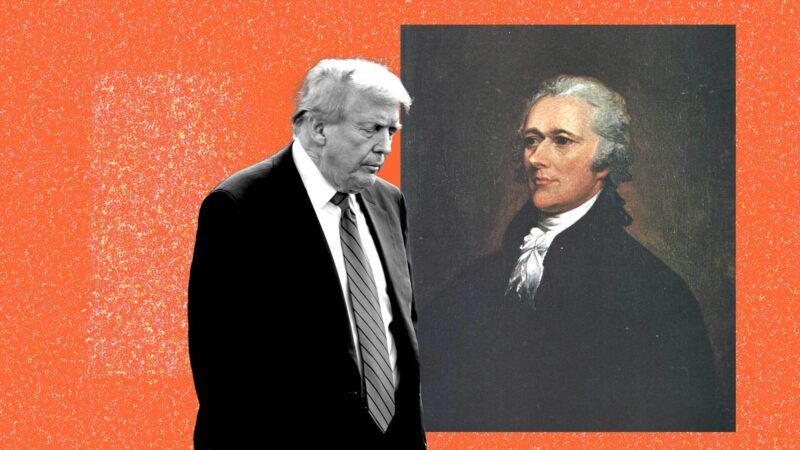 Trump and Alexander Hamilton | Illustration: Eddie Marshall | Stefani Reynolds | Pool via CNP | CNP | Polaris | Newscom | Vitold Muratov