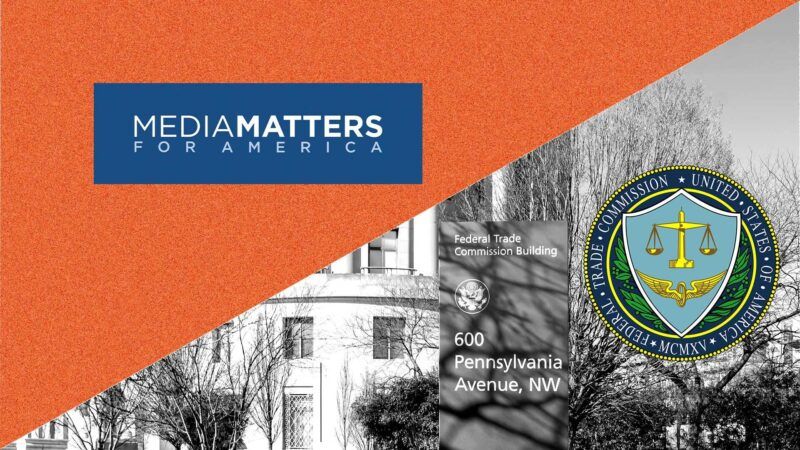 Illustration featuring the logos of Media Matters for America and the Federal Trade Commission | Illustration: Eddie Marshall | Jhvephotos | Dreamstime.com | Media Matters for America | Federal Trade Commission
