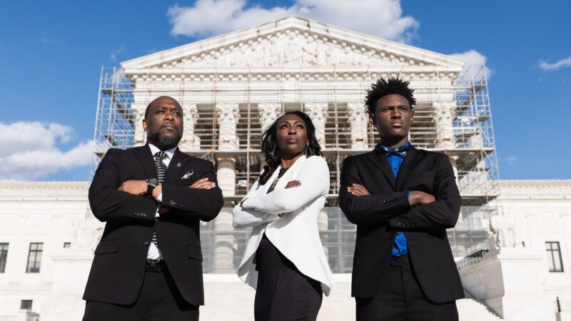 Hilliard Toi Cliatt, Curtrina Martin, and Martin's son, Gabe, at the Supreme Court | Institute for Justice