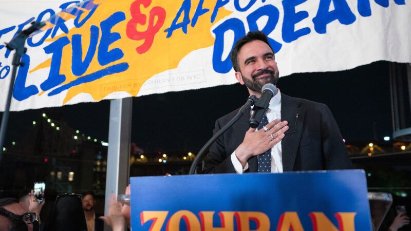 Zohran Mamdani at a victory party in Queens | Barry Williams/TNS/Newscom