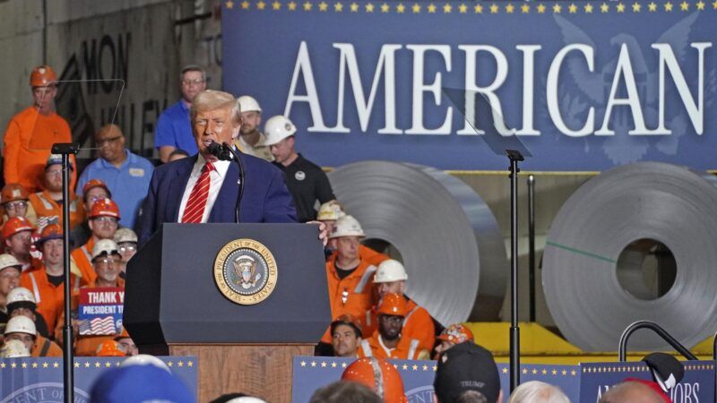 U.S. President Donald Trump makes a speech at a United States Steel Corp. plant in West Mifflin, Pennsylvania, on May 30, 2025. | Kyodo/Newscom