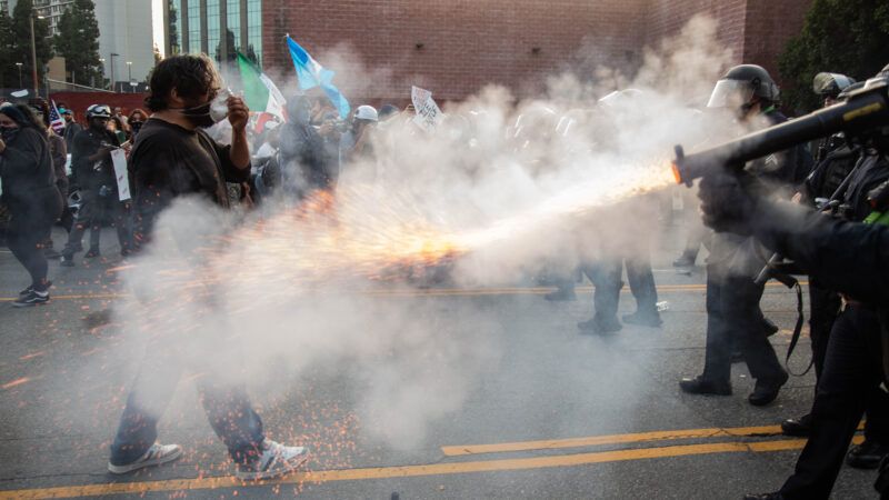 Police and protesters clashing in Los Angeles |  Matthew Hoen/ZUMAPRESS/Newscom