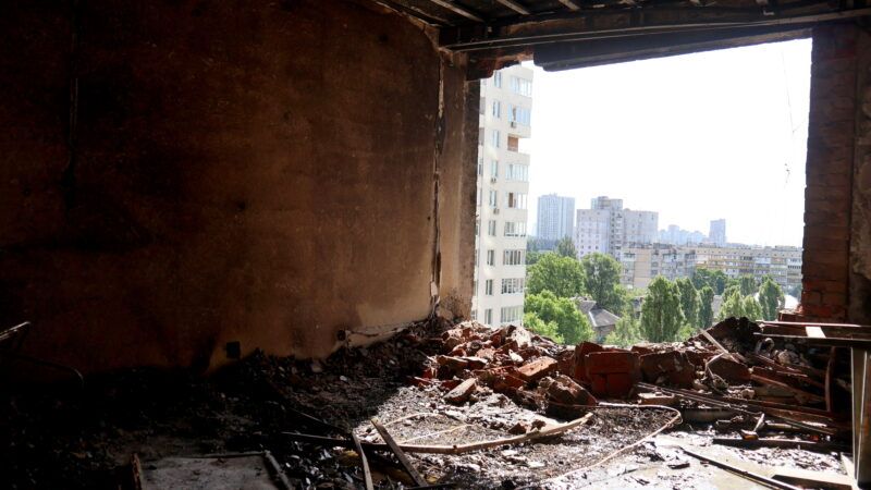 A view inside a burned-out apartment of a damaged building after a Russian drone and missile attack in Kyiv, Ukraine. 6 June 2025. | Aleksandr Gusev/ZUMAPRESS/Newscom
