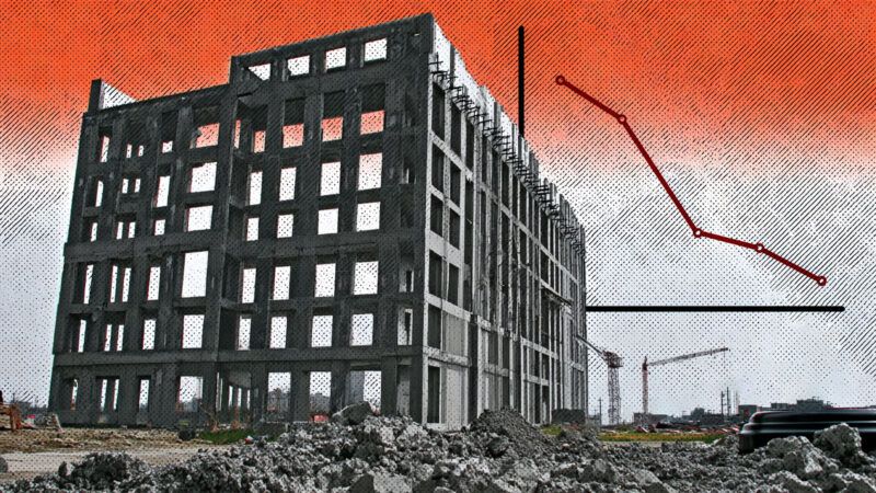 An apartment building under construction | Illustration: Eddie Marshall | Midjourney