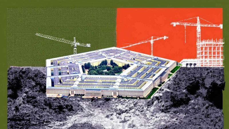 Illustration of the Pentagon surrounded by cranes | Illustration: Eddie Marshall | Jeremy Christensen | Dreamstime.com | Midjourney