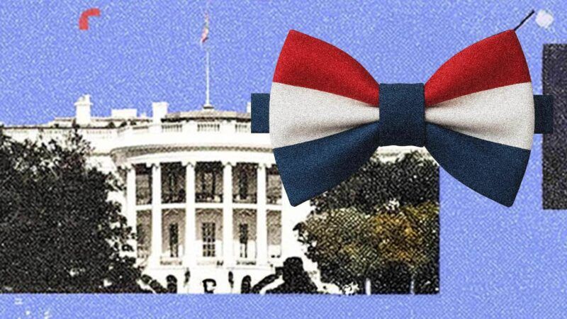 The White House, with a bow tie attached | Illustration: Eddie Marshall | ChatGPT | Midjourney