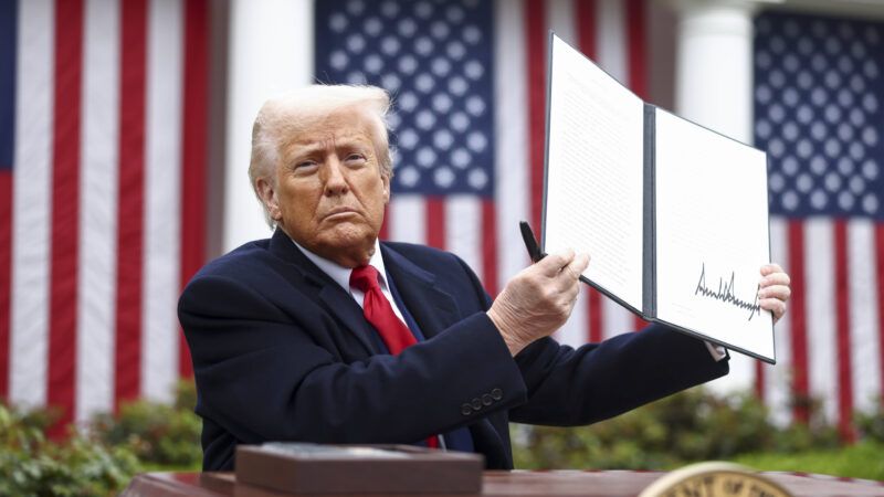 President Donald Trump holds up an executive order imposing his "Liberation Day" tariffs | CNP/AdMedia/Sipa/Newscom