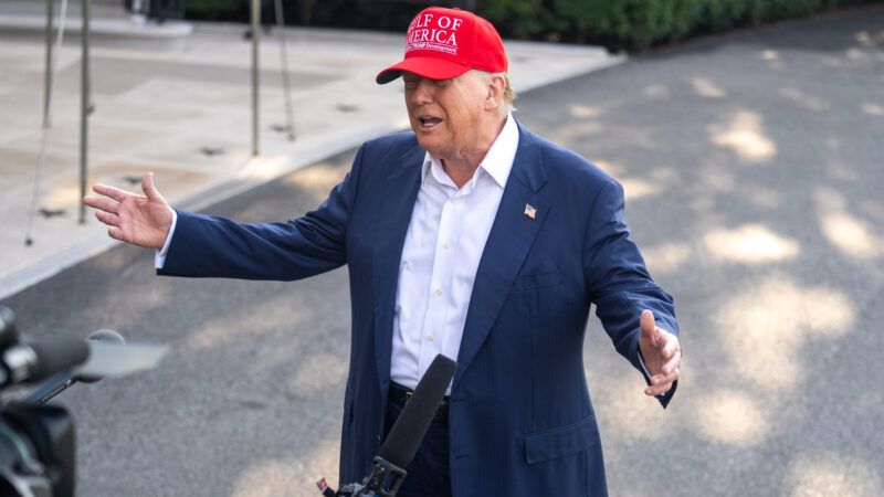 President Donald Trump speaks to reporters at the Whire House | Hu Yousong/Xinhua News Agency/Newscom