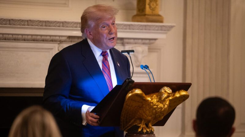 President Donald Trump addresses a gathering of U.S. senators at the White House | CNP/AdMedia/Newscom