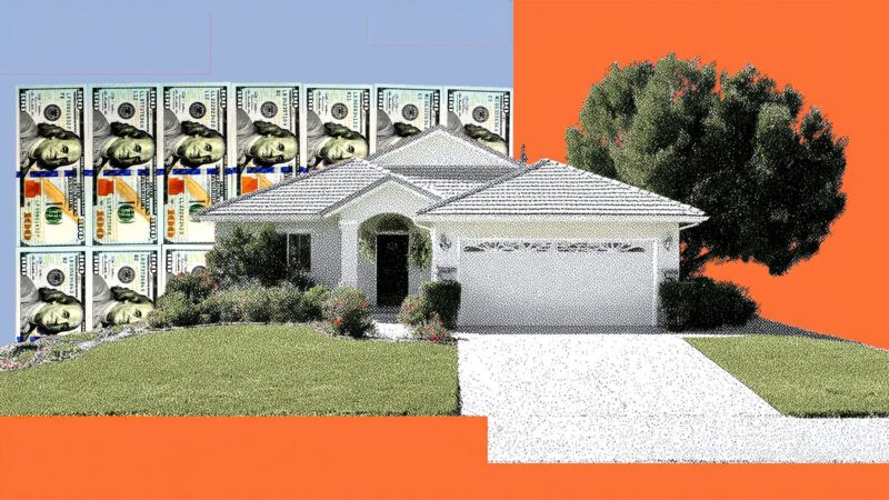 A house sits in front of 0 bills | Illustration: Eddie Marshall | Oleg Polonskiy | Dreamstime.com | Midjourney