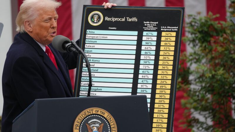 Trump holding the board of "Liberation Day" tariffs | Andrew Leyden/ZUMAPRESS/Newscom