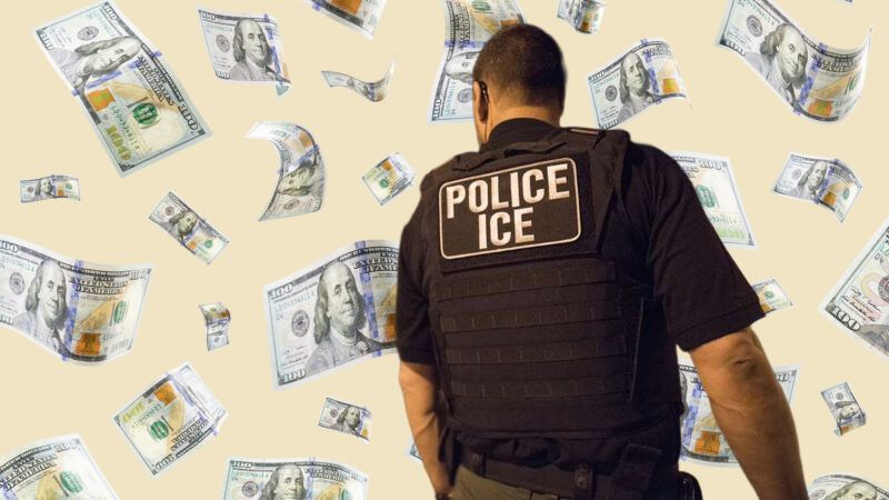 ICE agent with money in the background | Illustration: Eddie Marshall | Kacpura | Dreamstime.com | Defense Visual Information Distribution Service
