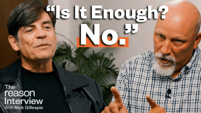 Rep. Chip Roy (R–Texas) and Nick Gillespie, with text saying "Is it enough? No." | Illustration: Eddie Marshall