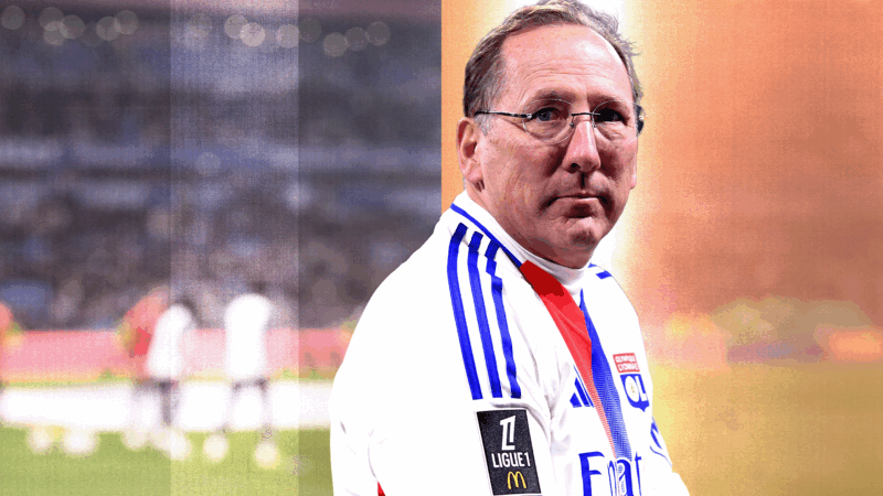 A man standing on a soccer field wearing an Olympique Lyonnais jersey turns to face the camera. | Illustration: Eddie Marshall |  Icon Sport/LECOEUR Philippe / Agence FEP/Sipa USA/Newscom