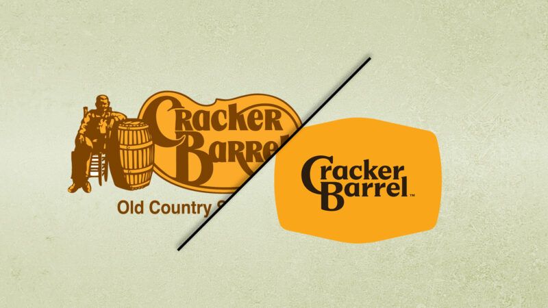 Cracker Barrel's old logo and its new logo | Illustration: Eddie Marshall | Cracker Barrel