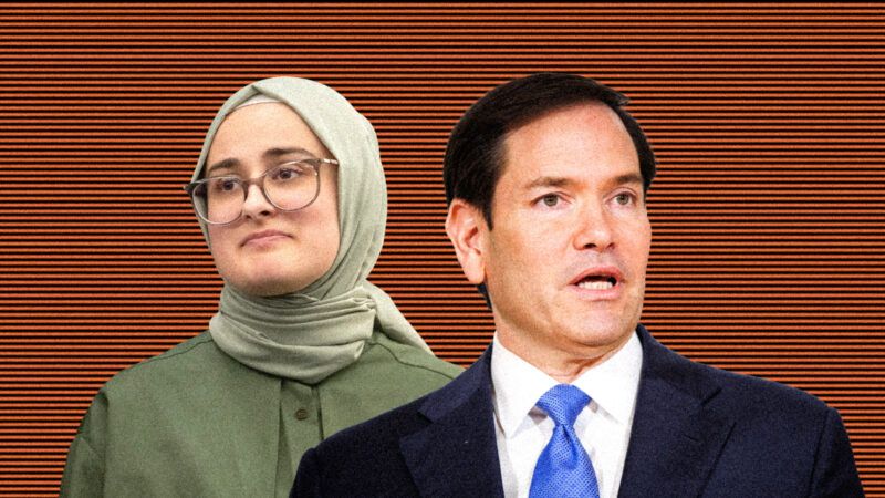 Tufts University student Rumeysa Ozturk and Secretary of State Marco Rubio | Illustration: Eddie Marshall | Samuel Coru | Sipa USA | Rick Friedman | Polaris | Newscom