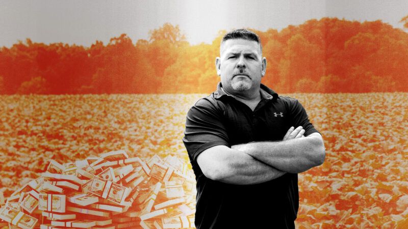 Joe Marino stands in front of piles of cash | Illustration: Eddie Marshall | Digitalstormcinema | Dreamstime.com