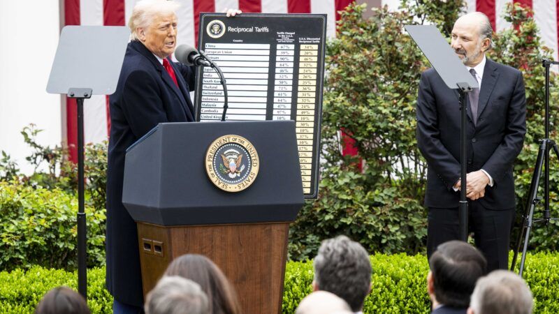 President Donald Trump and Commerce Secretary Howard Lutnick on "Liberation Day" | Michael Brochstein/ZUMAPRESS/Newscom
