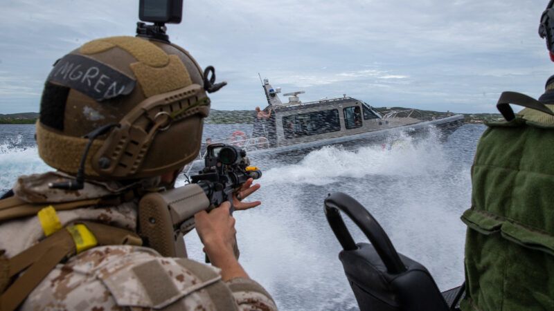 U.S. Marines participate in visit, board, search and seizure training alongside Dutch Marines in Savaneta, Aruba on Nov. 13, 2020. | Lance Cpl. Brian Bolin Jr./U.S. Navy/Newscom