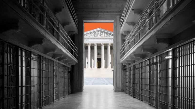 The Supreme Court building viewed through a prison hallway | Illustration: Eddie Marshall | Adam Parent | Dreamstime.com | Midjourney