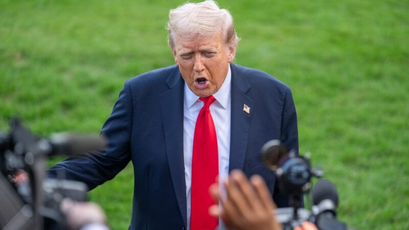 President Donald Trump speaks to reporters at the White House | Hu Yousong/Xinhua News Agency/Newscom