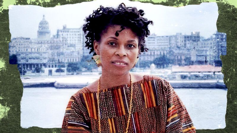 Assata Shakur is seen in front of the Havana skyline | Illustration: Eddie Marshall | X
