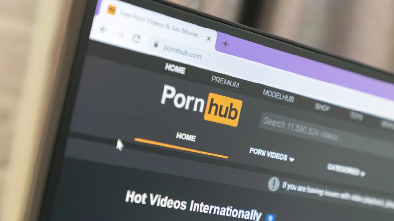 Pornhub website on a laptop | DPST/Newscom