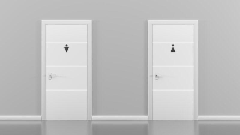 Public restroom doors with male and female icons. | Marozhkastudio | Dreamstime.com