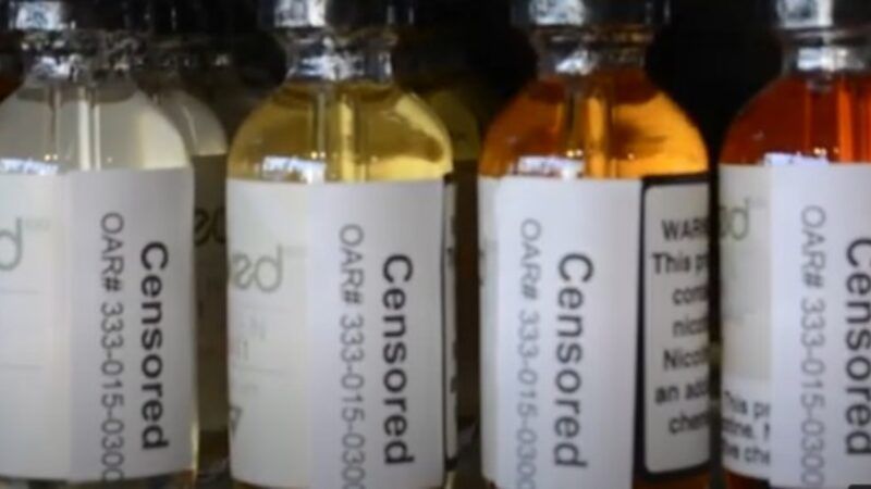 Censored e-liquid bottles at Division Vapor in Portland, Oregon | Goldwater Institute