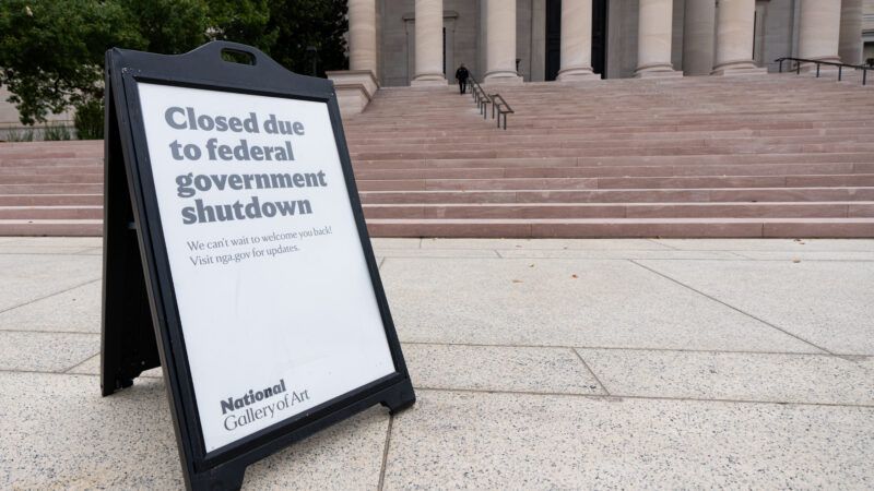 A sign outside the National Gallery of Art in Washington, D.C., that says "closed due to federal government shutdown." | Bill Clark/CQ Roll Call/Newscom