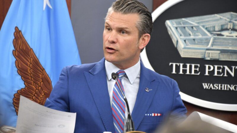 Defense Secretary Pete Hegseth speaks during a press conference at the Pentagon. | Kyodonews/ZUMAPRESS/Newscom
