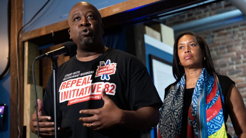 Shawn Townsend, president and CEO of the Restaurant Association of Metropolitan Washington, and Mayor Muriel Bowser conduct a news conference after a roundtable about the repeal of Initiative 82 which eliminated the tipped minimum wage. Shawn Townsend, president and CEO of the Restaurant Association of Metropolitan Washington, and Mayor Muriel Bowser conduct a news conference after a roundtable about the repeal of Initiative 82 which eliminated the tipped minimum wage. | Tom Williams/CQ Roll Call/Newscom
