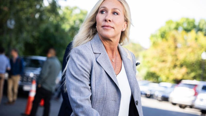 Marjorie Taylor Greene stands outside | Tom Williams/CQ Roll Call/Newscom