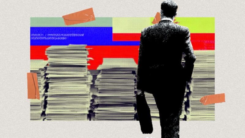 Man looking at a stack of papers | Illustration: Eddie Marshall | Midjourney
