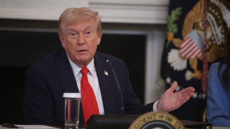 President Donald Trump during a Roundtable on Antifa in the State Dining Room of the White House in Washington, Oct. 8, 2025. | Sipa USA/Newscom