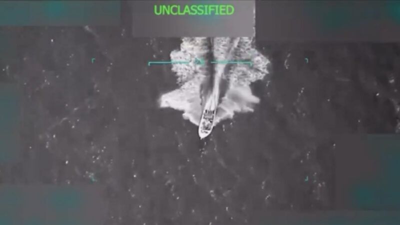 Drone strike on drug smuggler boat | DEPARTMENT OF DEFENSE/UPI/Newscom