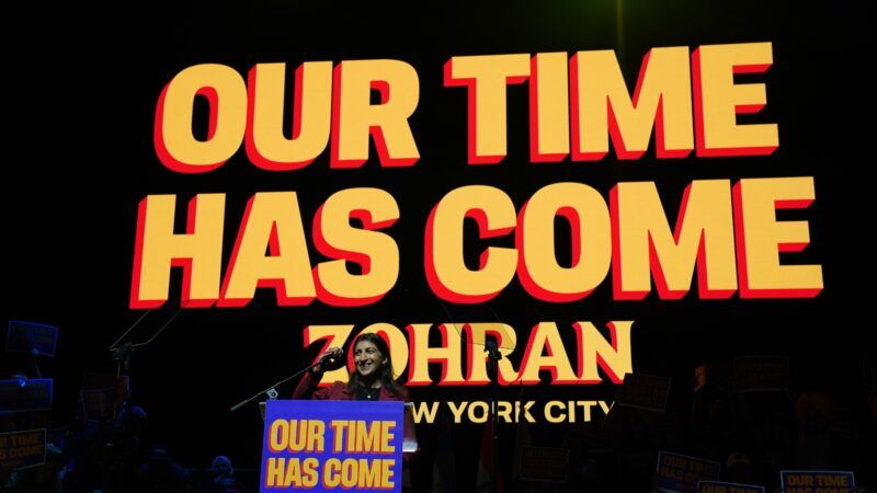 Lina Khan speaking at Zohran Mamdani victory party |  Kristin Callahan/Newscom