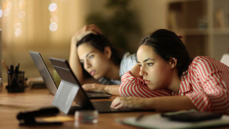 A woman staring at a laptop screen | PheelingsMedia/Newscom