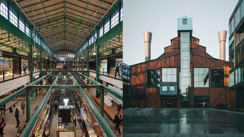 Businesses in Poland | Photo, right: Elektrownia Powiśle; Aleksander Żebrowski; Photo, left: Interior of Hala Koszyki; Adrian Grycuk