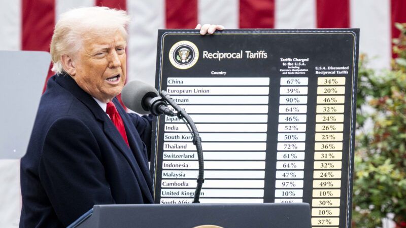 President Trump on "Liberation Day" holding up a tariff chart | Michael Brochstein/ZUMAPRESS/Newscom