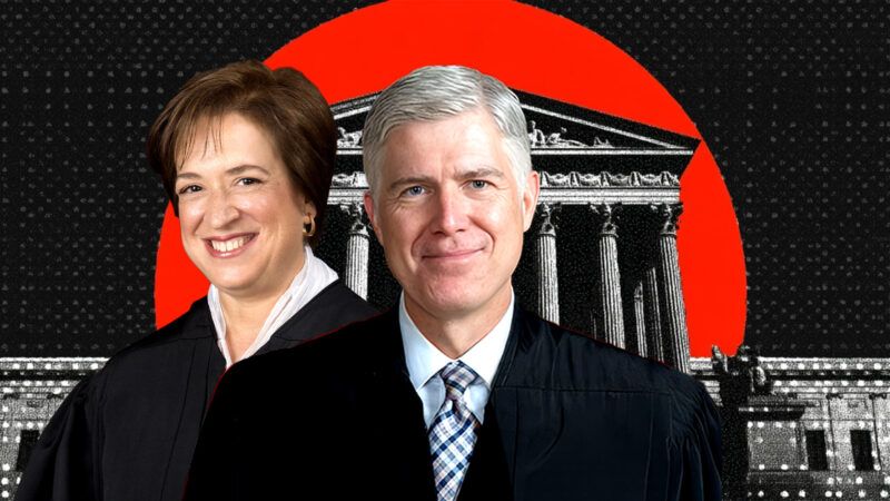 Supreme Court Justices Neil Gorsuch and Elena Kagan | Illustration: Eddie Marshall | Elena Kagan | The Oyez Project | Franz Jantzen | Collection of the Supreme Court of the United States | Midjourney