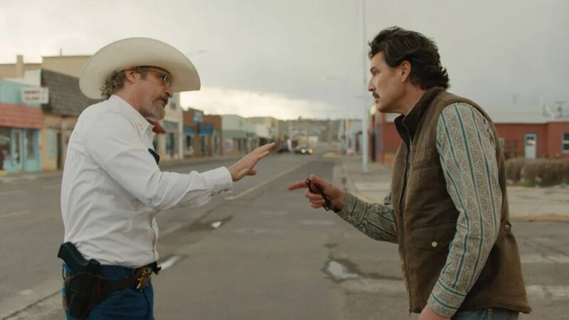 Joaquin Phoenix and Pedro Pascal in "Eddington" | A24