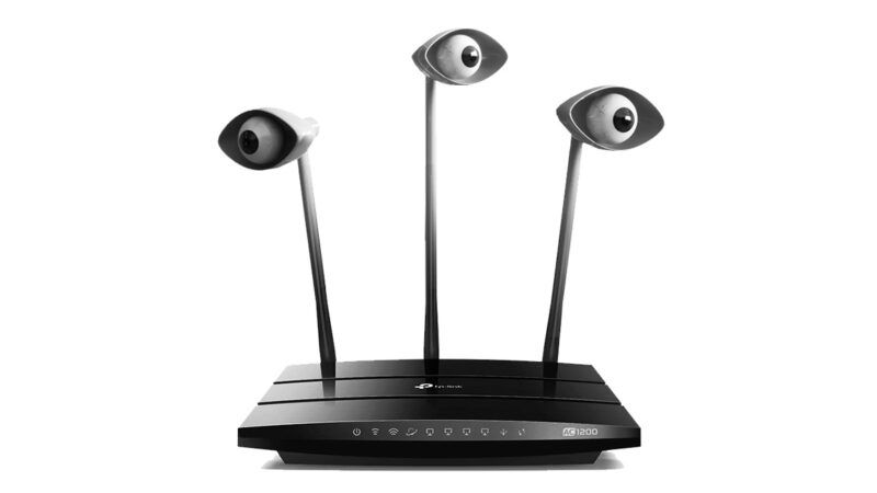 A Wi-Fi router with eyes coming out of it | Illustration: Joanna Andreasson Source images: iStock