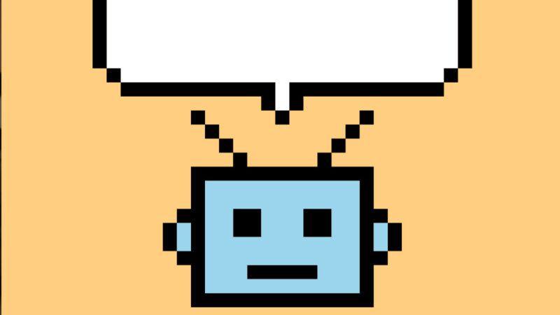 An illustration of a robot with a comic speech bubble above its head | Illustration: iStock