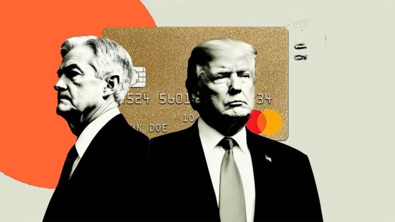Donald Trump, Jerome Powell, and a credit card | Illustration: Eddie Marshall | Midjourney