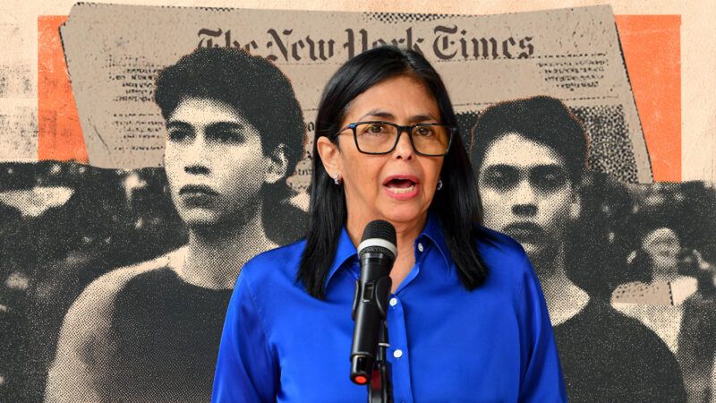 Delcy Rodriguez, the acting dictator of Venezuela. | Illustration: Ding Hongfa | Xinhua News Agency | Newscom | Midjourney