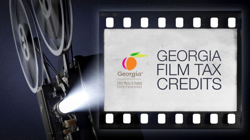 "Georgia film tax credits" is seen next to a projector | Illustration: 350jb/Dreamstime