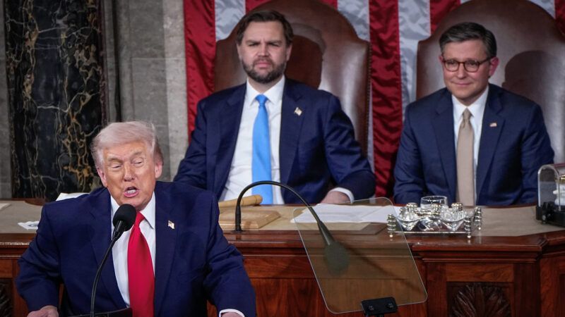 President Donald Trump during the 2026 State of the Union address | Bonnie Cash/UPI/Newscom