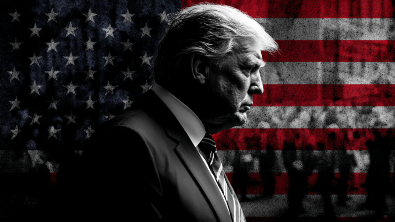 Donald Trump in front of an American flag | Illustration: Midjourney